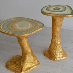 Cupioli Side Tables<Charles Dark Green And Gold Wood Side Table
