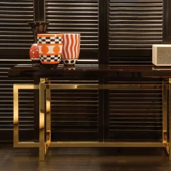DOM Edizioni Consoles<Charlotte Console With Brass-Plated Metal Base