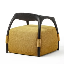 Durame Armchairs<Chassis Black Ash Solid Wood Armchair & Yellow Fabric Upholstery