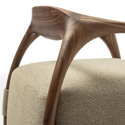 Durame Armchairs<Chassis Canaletto Walnut Solid Wood Armchair & Fabric Upholstery