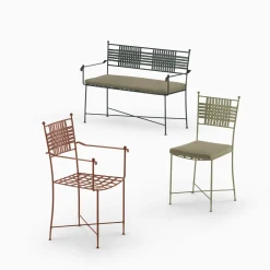 Dante Negro Outdoor Chairs & Stools<Checkmate Brown Wrought Iron Chair With Armrests