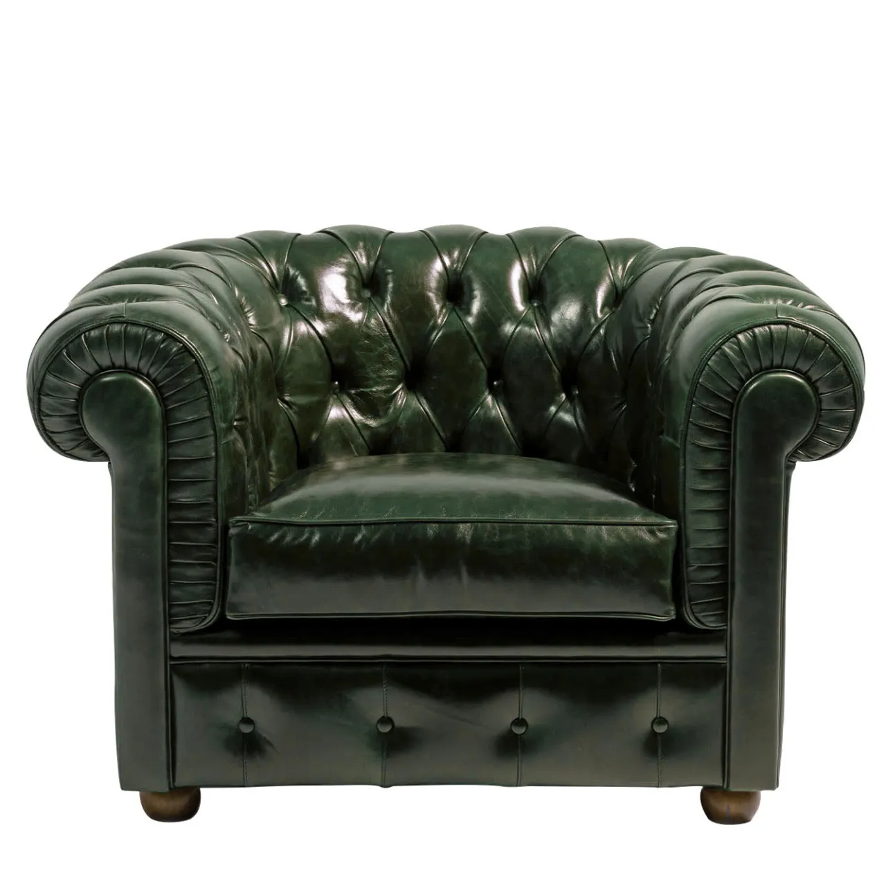 Mantellassi 1926 Armchairs<Chesterfield dark green leather armchair