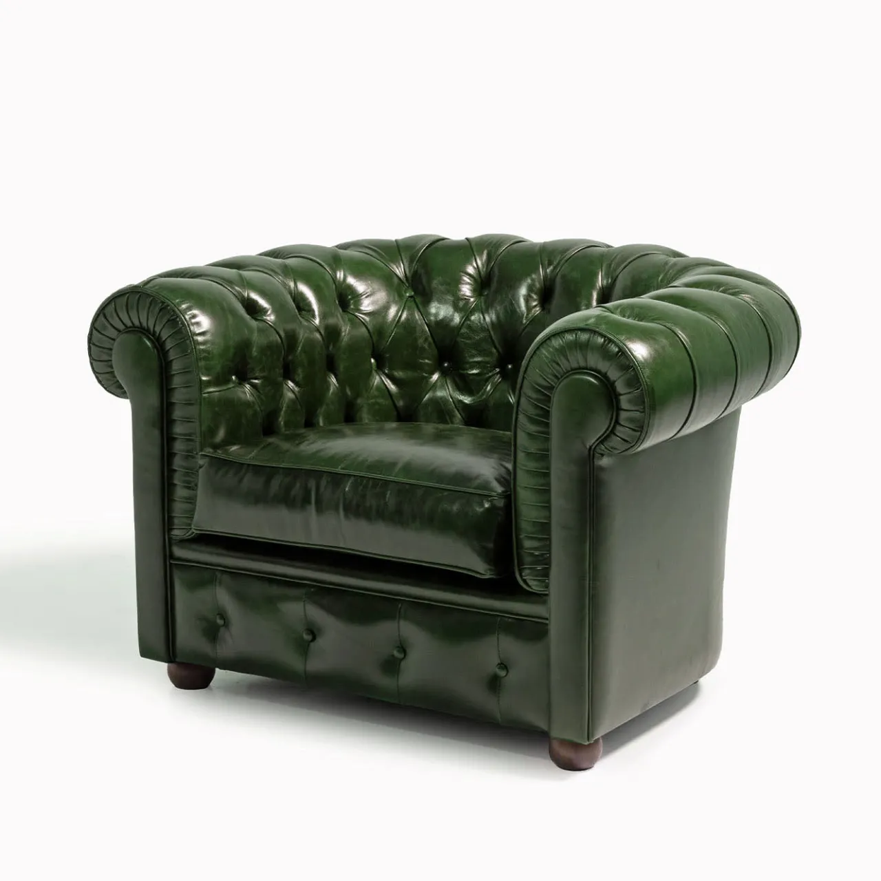 Mantellassi 1926 Armchairs<Chesterfield dark green leather armchair