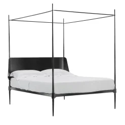 Lispi Beds<Clamp Black Iron Canopy Double Bed by Francesco Forcellini