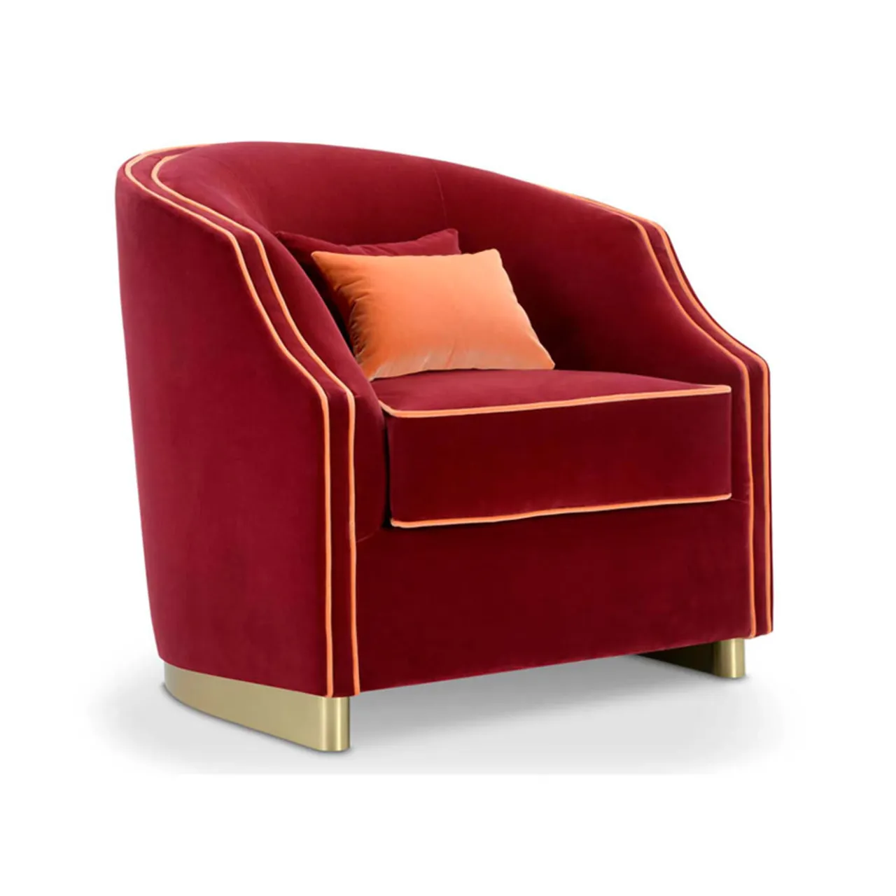 Domingo Salotti Armchairs<Cleio Small Burgundy Armchair