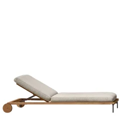 Talenti Outdoor Chaises & Daybeds<Cleo Beige Accoya Wood Sunbed by Marco Acerbis