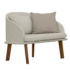 Talenti Outdoor Armchairs<Cleo Beige Accoya Wood Tub Armchair by Marco Acerbis