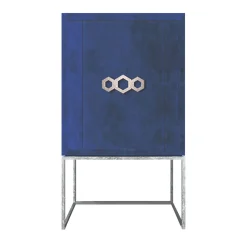 Isabella Costantini Bar Cabinets<Cleofe Blue Lapis & Silver Bar Cabinet