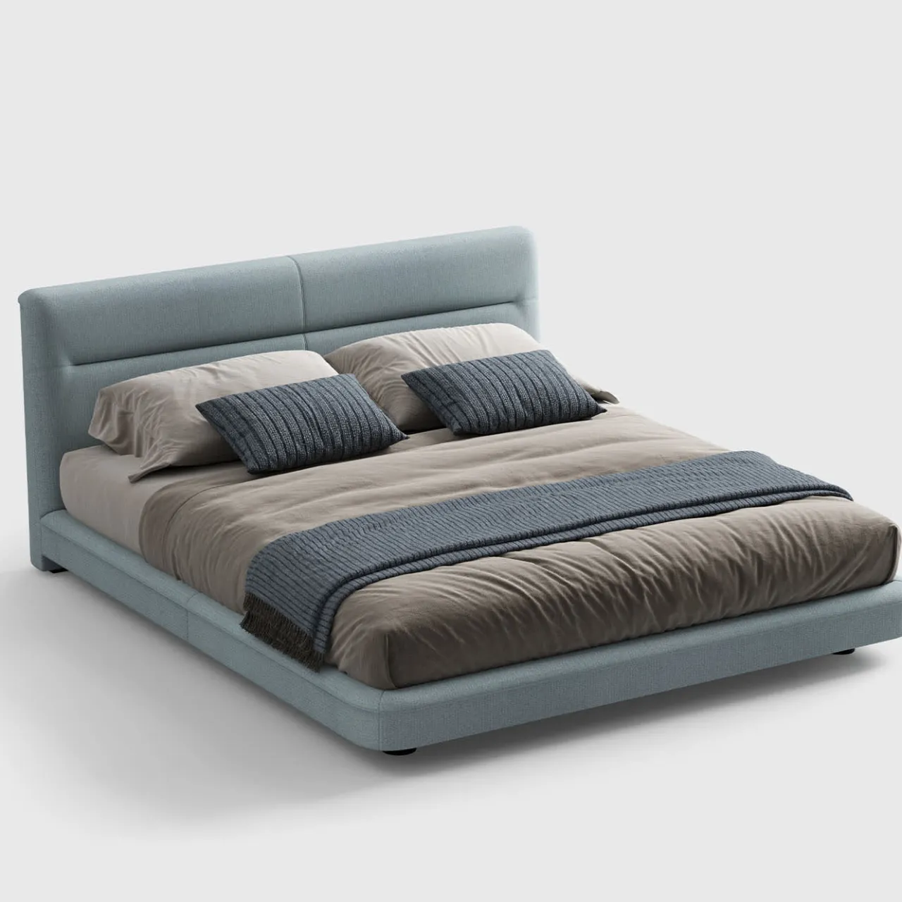 CPRN Homood Beds<Clermont Light Blue wood and fabric bed
