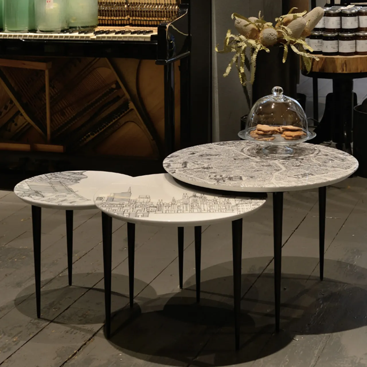 Extroverso Nesting Tables<Close Up Milano Set of Three Nesting Tables