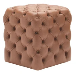 Pacini & Cappellini Ottomans & Poufs<Cloud Capitonné Leather Pouf