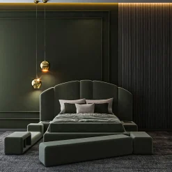 Encore Italia Beds<Concept 01 Modular Upholstered Green Bed