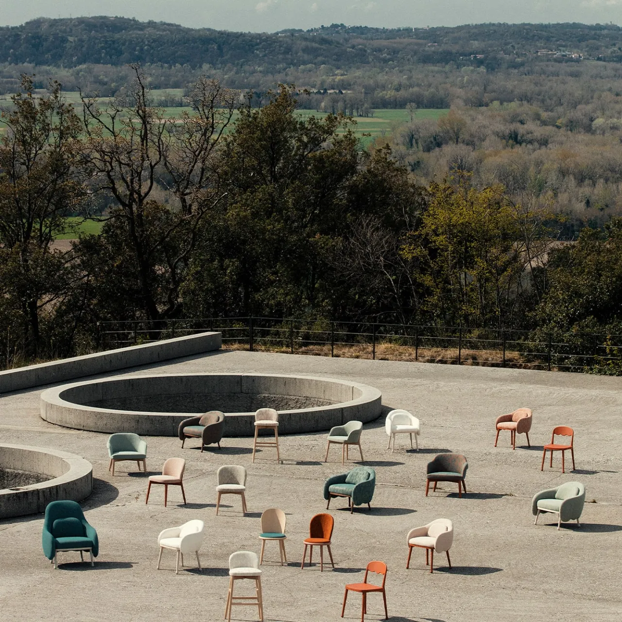 Billiani 1911 Armchairs<Corolla 271 Green Patterned Armchair by Cristina Celestino