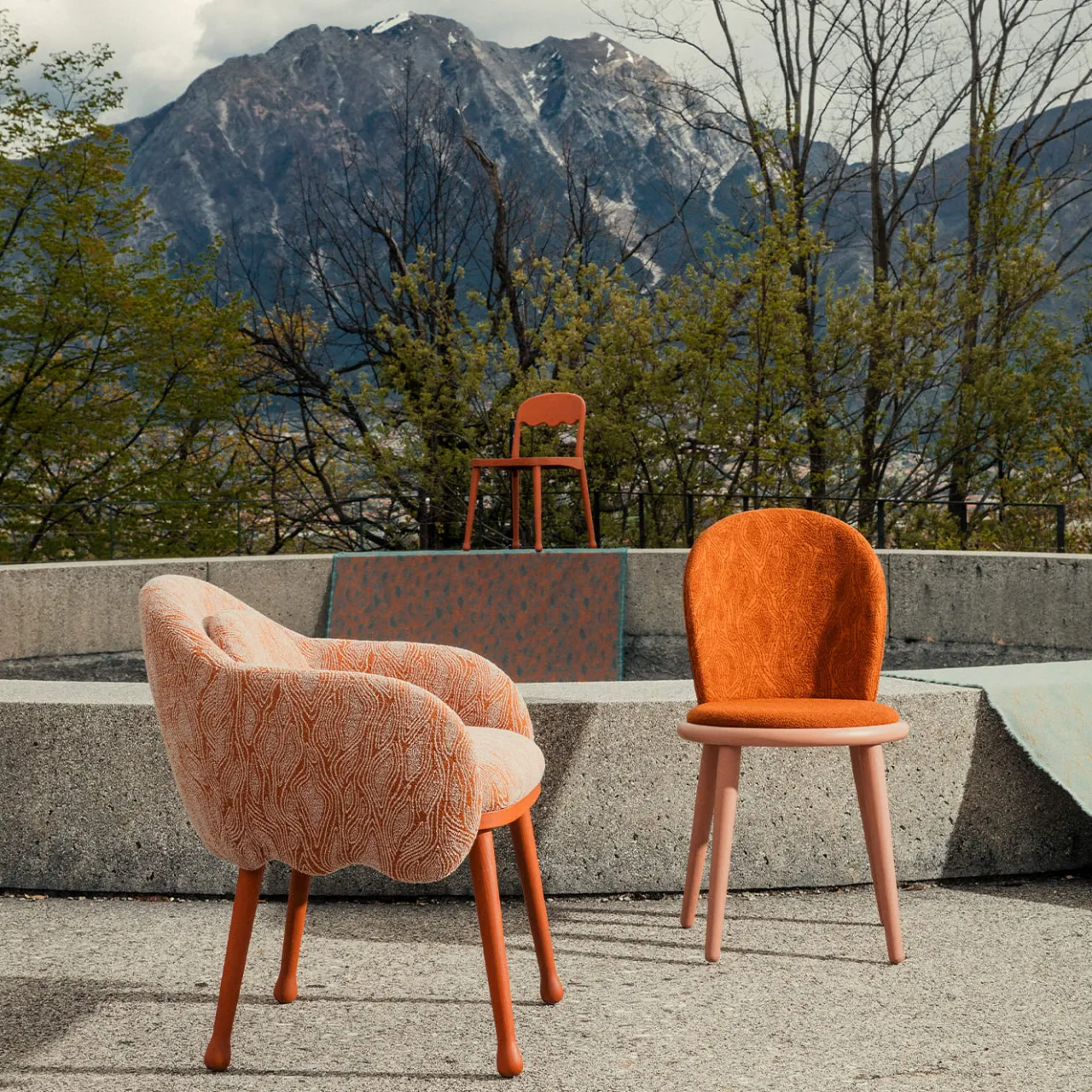 Billiani 1911 Armchairs<Corolla 270 Orange Armchair by Cristina Celestino