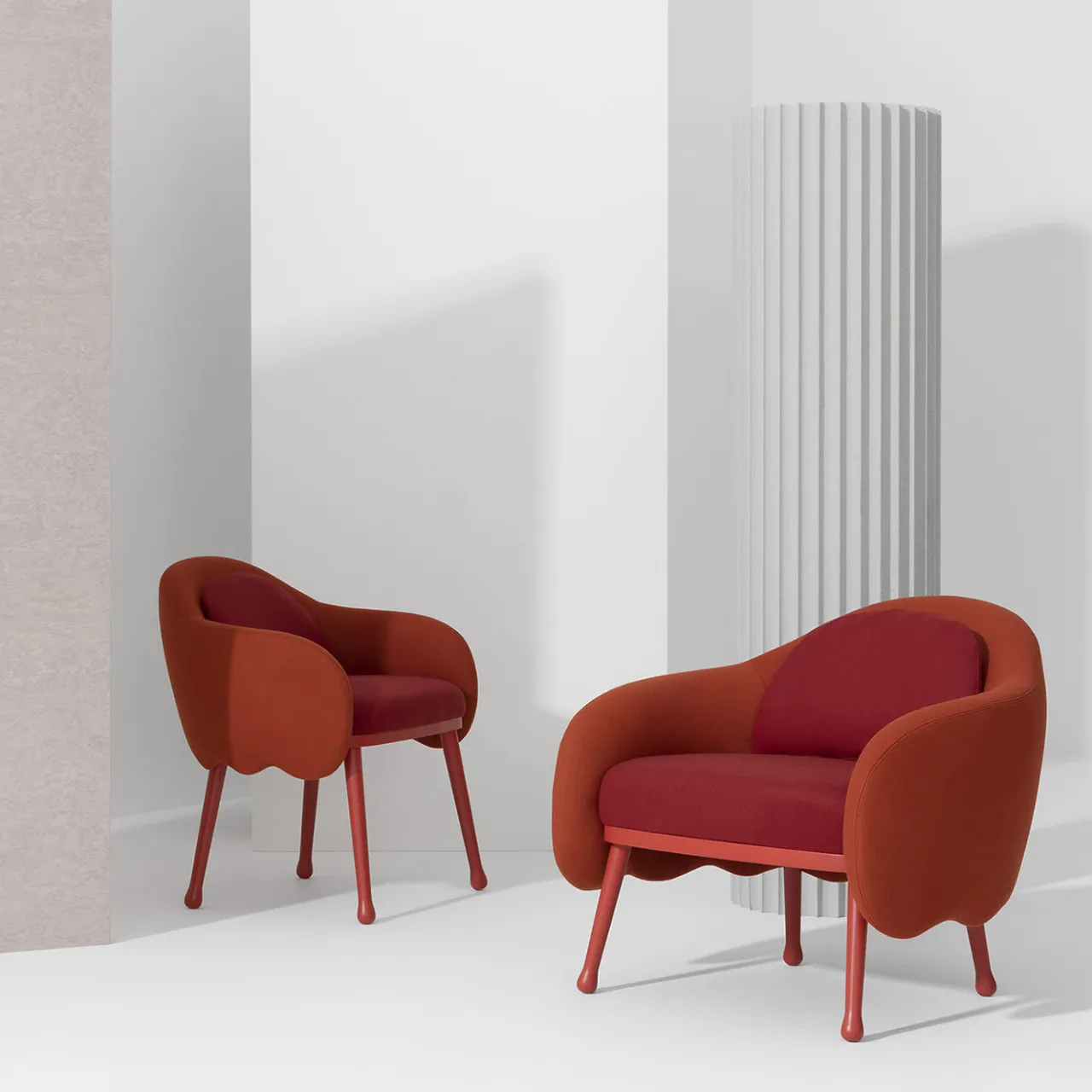 Billiani 1911 Armchairs<Corolla 271 Red and Orange Armchair by Cristina Celestino