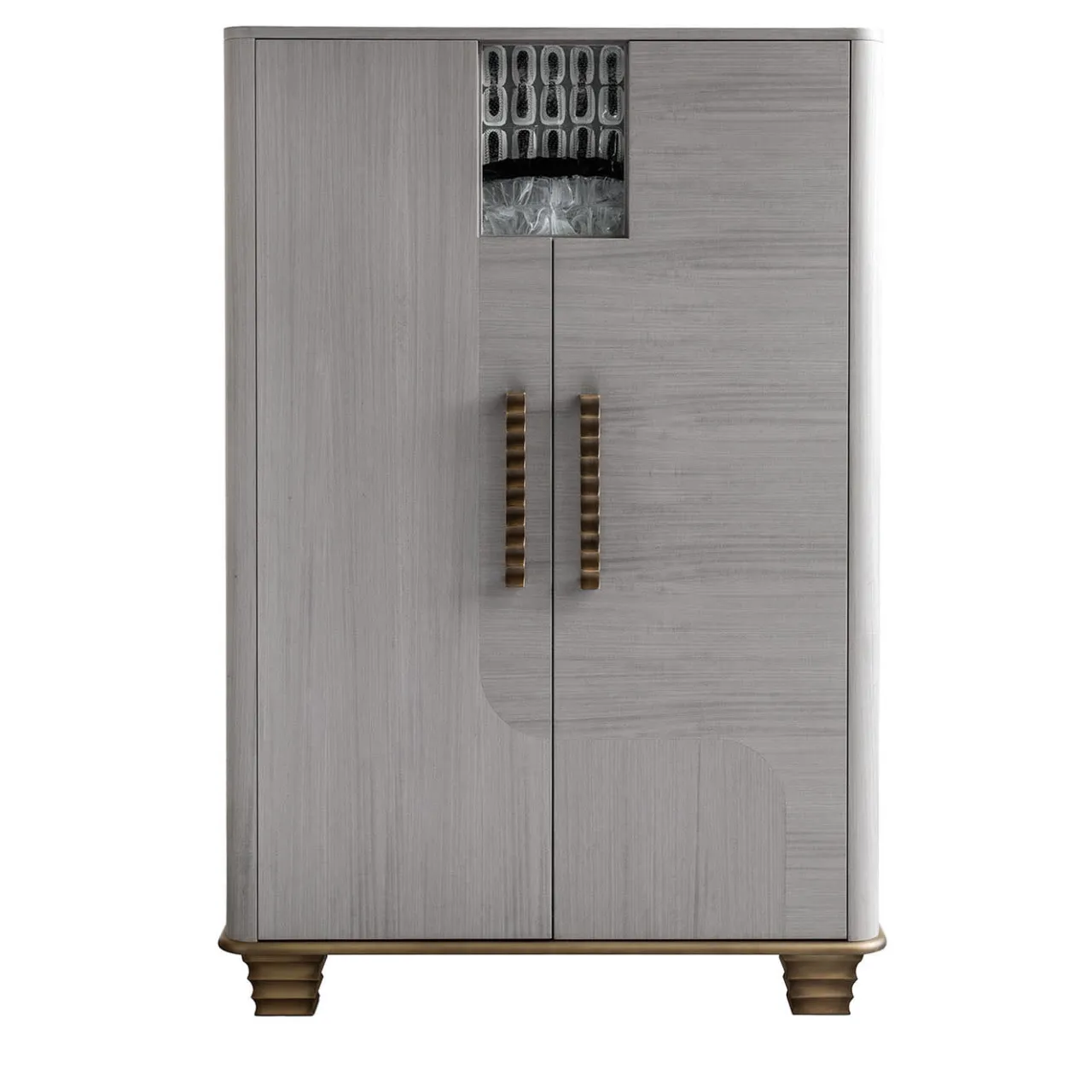 Chiara Provasi Bar Cabinets<Cosmopolitan 2-Door Inlaid Gray Wooden Bar Cabinet