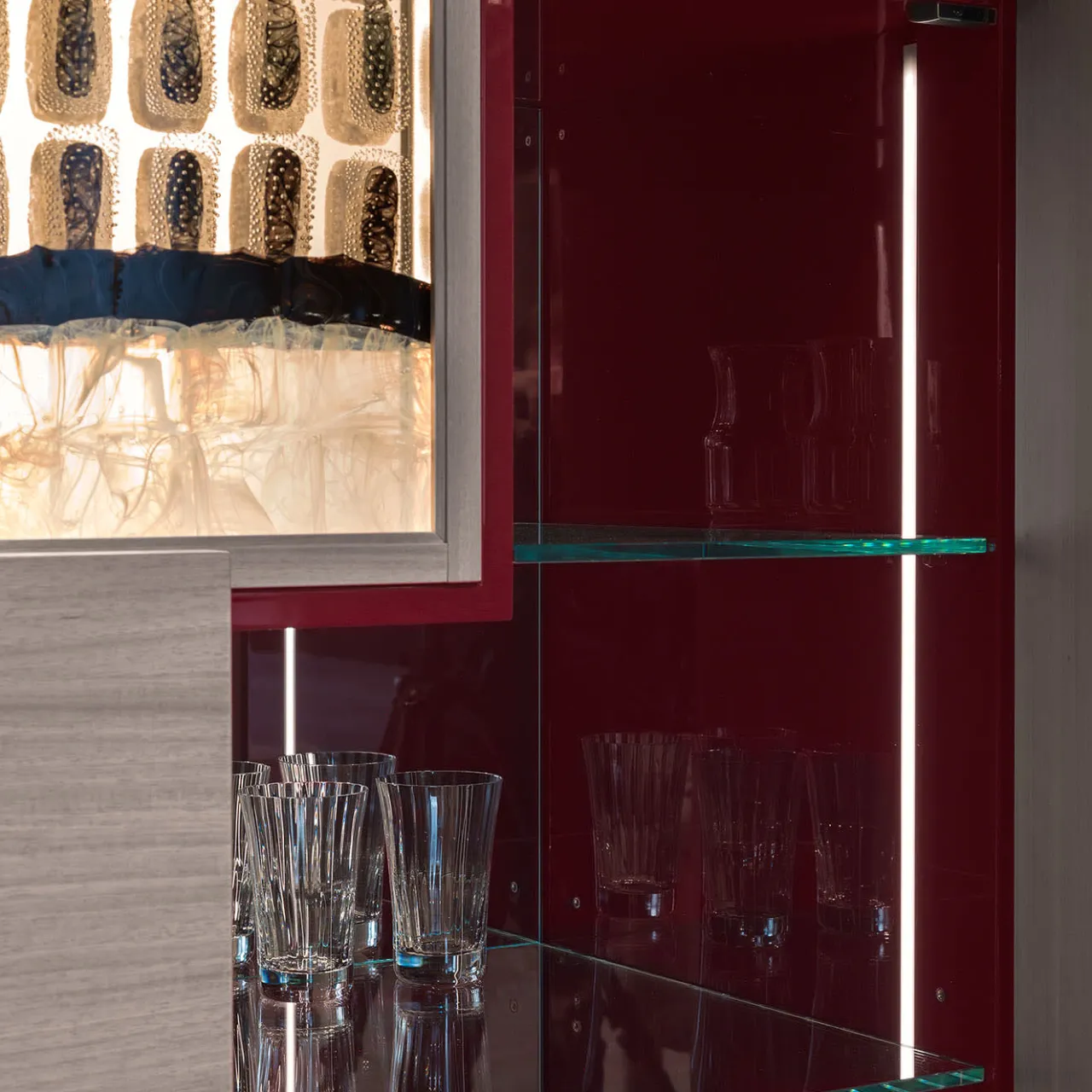 Chiara Provasi Bar Cabinets<Cosmopolitan 2-Door Inlaid Gray Wooden Bar Cabinet
