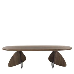 Riva 1920 Dining Tables<Cross solid Walnut wood and iron Dining Table