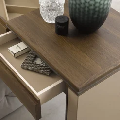 Franco Bianchini Vanities<Crystal Glossy Canaletto Walnut Vanity Desk