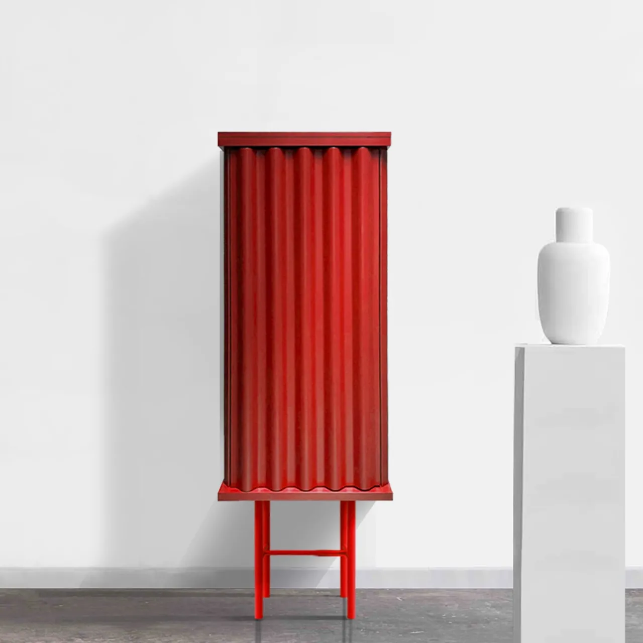 DLA Design Lab Cabinets<Curl Fire Red MDF Cabinet