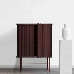 DLA Design Lab Cabinets<Curl Wine Red 2-Door MDF Cabinet