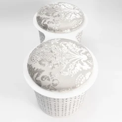 Splot Design Ottomans & Poufs<Currus White Metal Double Pouf