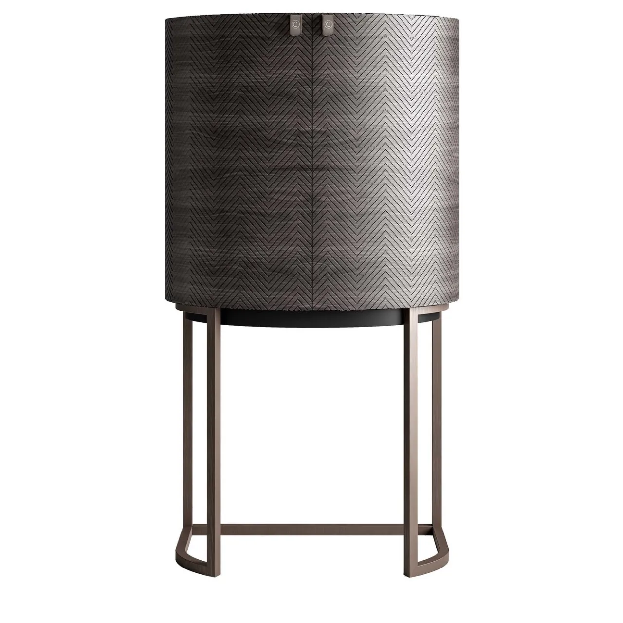 CPRN Homood Bar Cabinets<Dark Walnut Curved Bar Cabinet