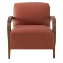 Modesign Armchairs<Domino Cotto Leather & Walnut Armchair