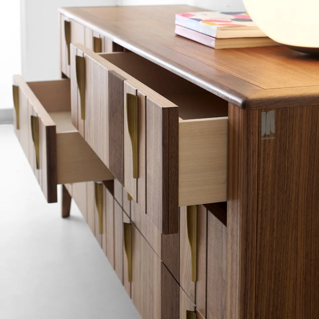 Modesign Dressers<Domino 6-Drawer Canaletto Walnut Chest Of Drawers
