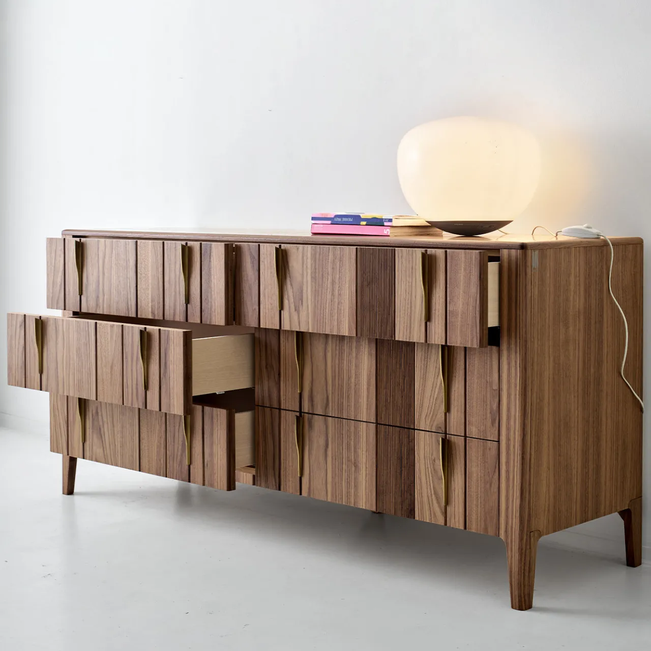 Modesign Dressers<Domino 6-Drawer Canaletto Walnut Chest Of Drawers