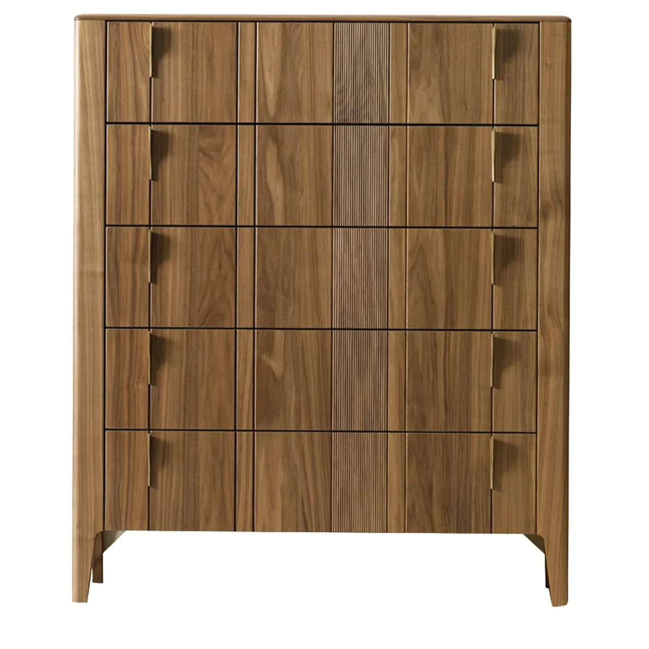 Modesign Dressers<Domino 5-Drawer Canaletto Walnut Chest of Drawers