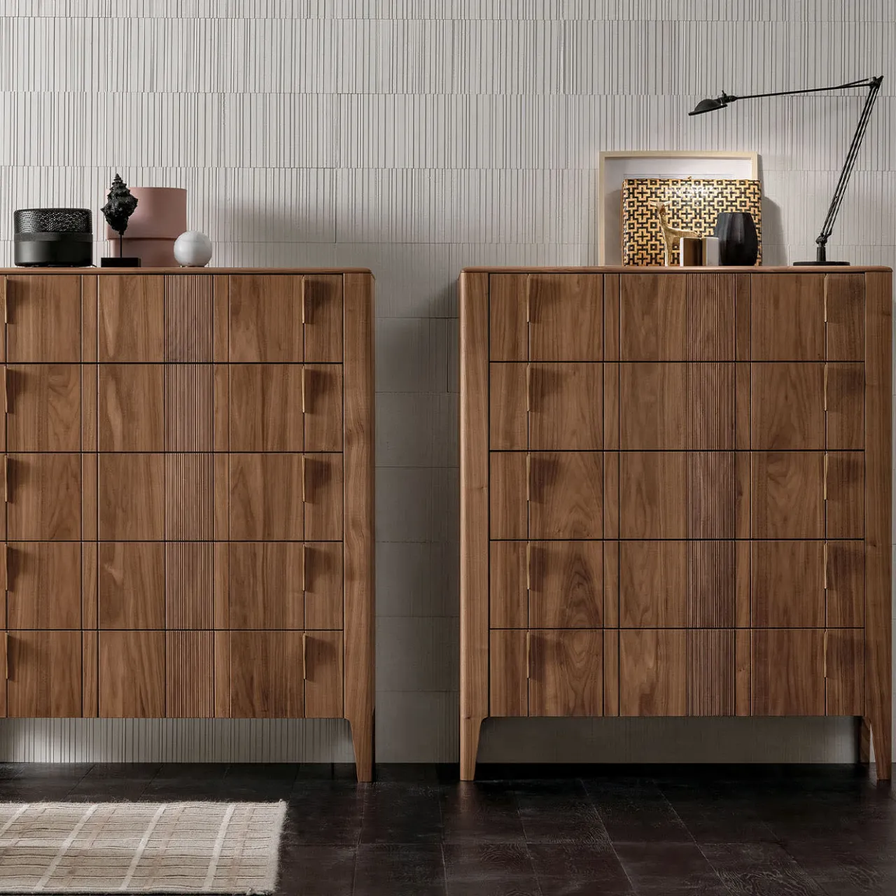 Modesign Dressers<Domino 5-Drawer Canaletto Walnut Chest of Drawers