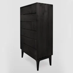 Ebanisteria Roberto Gambella Dressers<Dovetail Scandinavian Black Six-Drawer Dresser