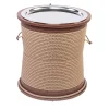 Marricreo Outdoor Coffee Tables<Drum-Shape Beige Side Table with Tray