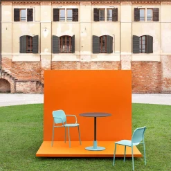TrabA' Outdoor Dining Tables<Echo Round Turquoise & Gray-Green Table by Gabbertas Studio