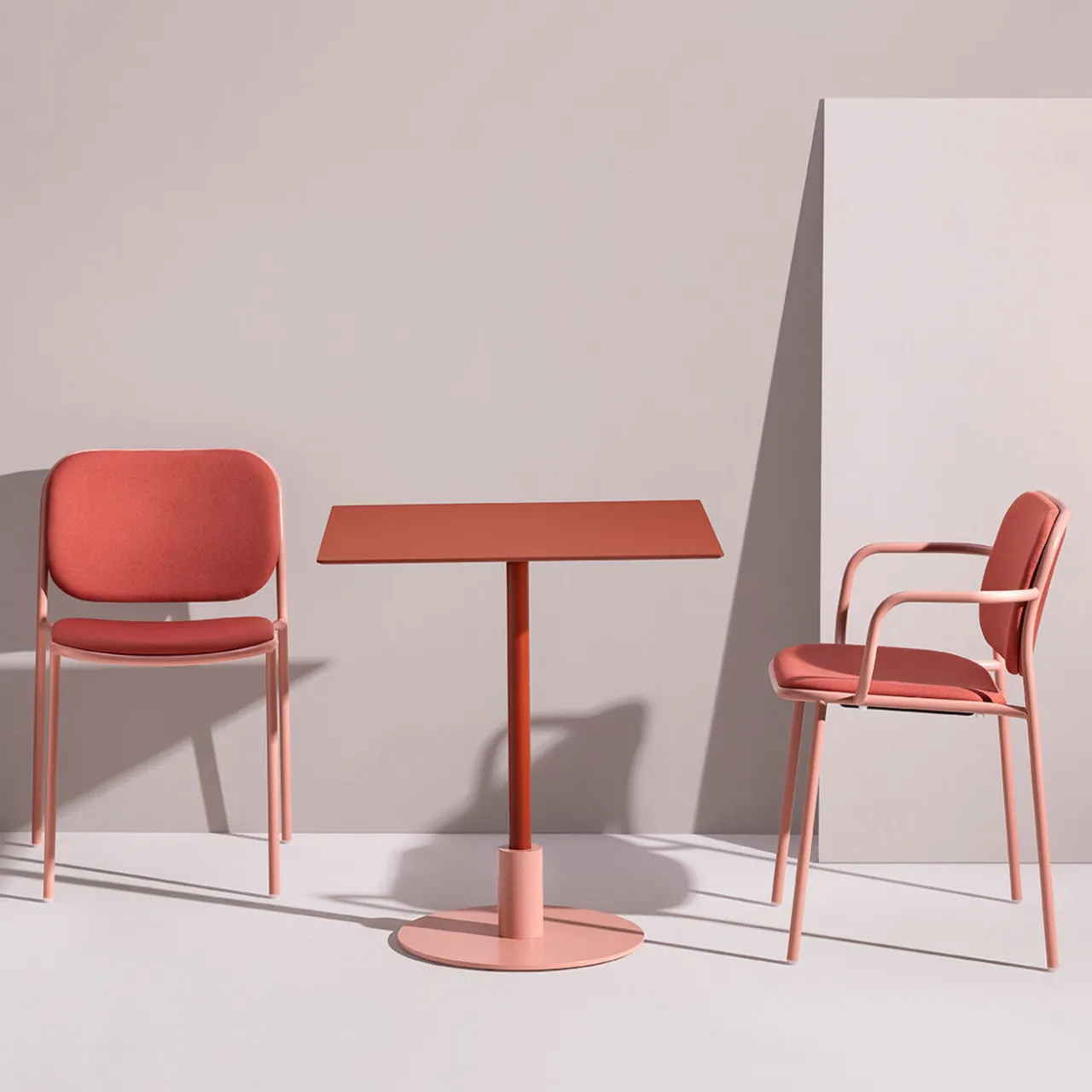 TrabA' Outdoor Dining Tables<Echo Square Pink & Red Table by Gabbertas Studio