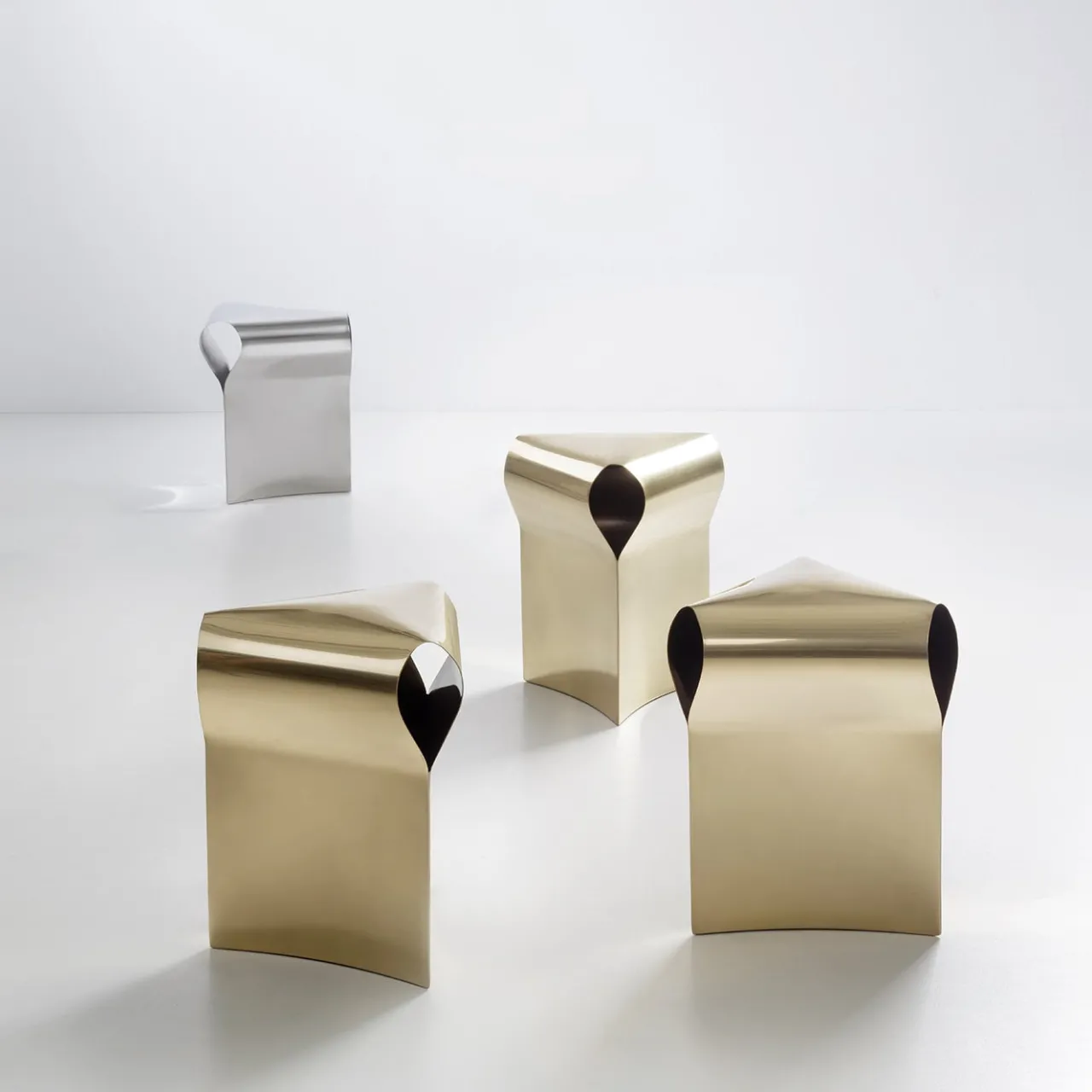 De Castelli Stools<Efesto Polished Brass Stool by Martinelli Venezia