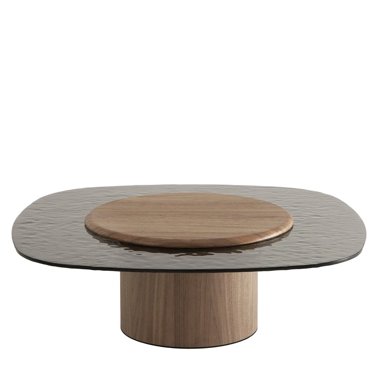 Morica Design Coffee Tables<Egg Basso Brown Oval Coffee Table with Glass Top