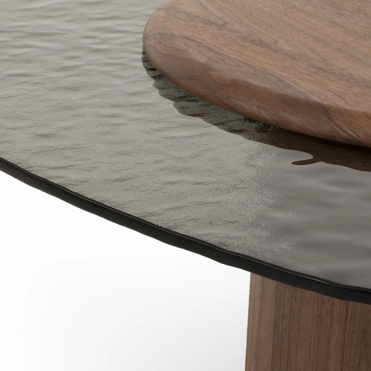 Morica Design Coffee Tables<Egg Basso Brown Oval Coffee Table with Glass Top