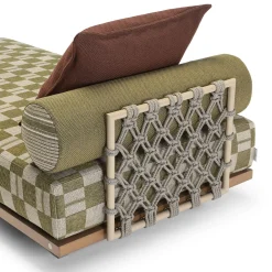 Jwana Hamdan Outdoor Chaises & Daybeds<Emir 189 Olive Check Outdoor Sunbed
