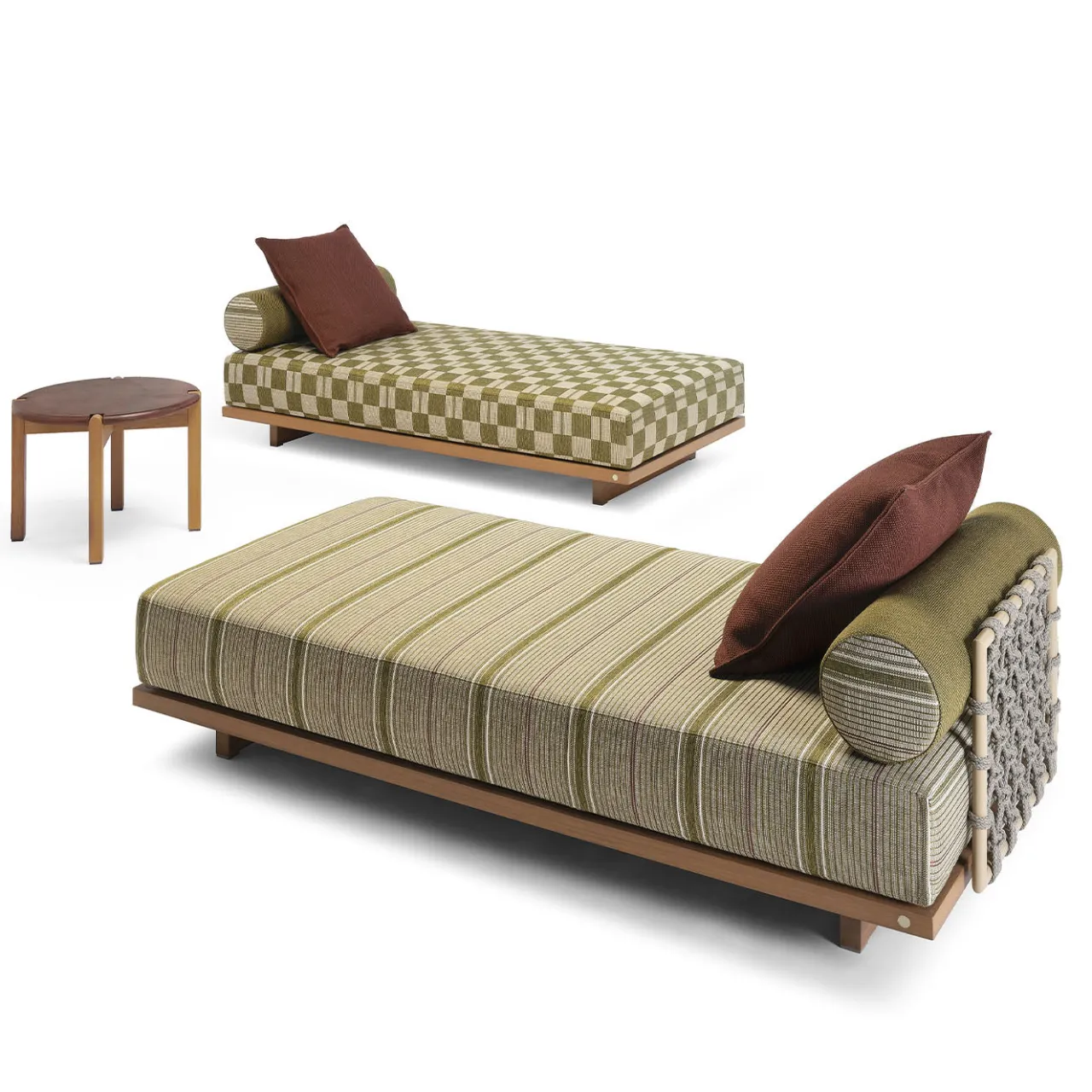 Jwana Hamdan Outdoor Chaises & Daybeds<Emir 189 Olive Striped Outdoor Sunbed