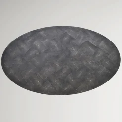 Cupioli Dining Tables<Eos Oval Black Galuchat Leather Dining Table