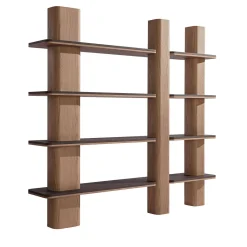 Carpanese Home Bookcases<Erice L Bookcase With Wooden Shelves