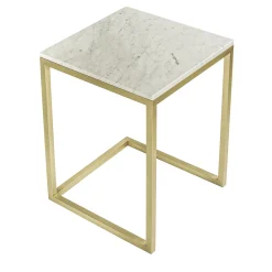 V.L. Lavorazioni In Ferro Side Tables<Esopo Brass and White Marble Side Table by Antonio Saporito