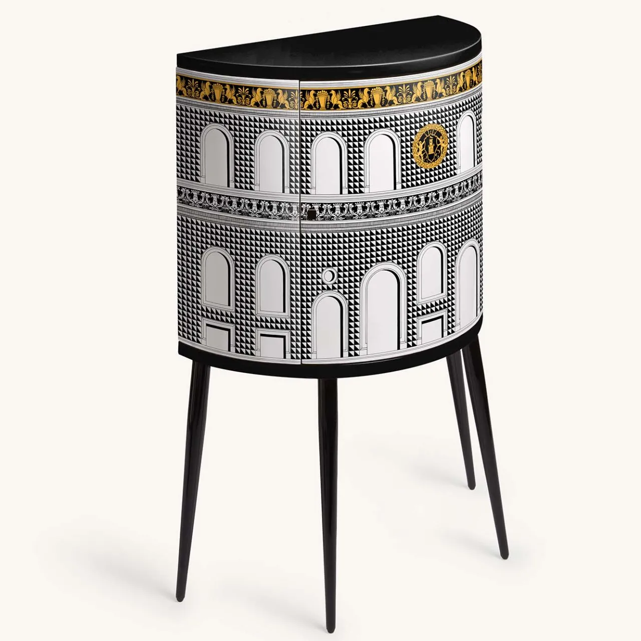 Fornasetti Cabinets<Facciata Quattrocentesca Curved Small Cabinet