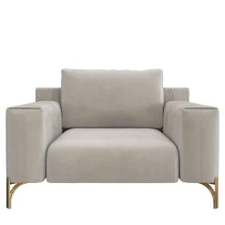 Morello Gianpaolo Armchairs<Flare 01 Beige Armchair with Metal Legs