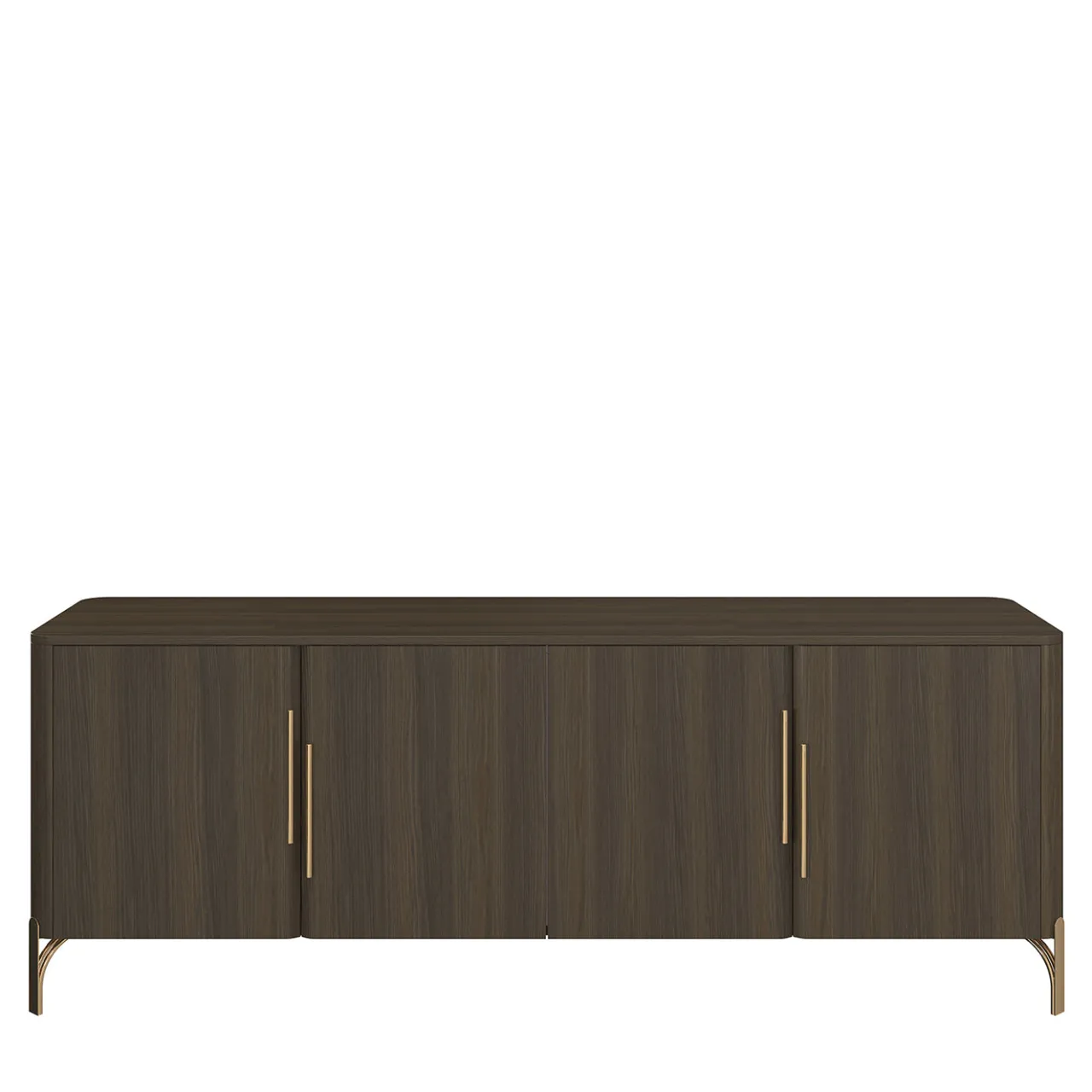 Morello Gianpaolo Sideboards Buffets<Flare 4-Door Brown Veneered Oak Sideboard
