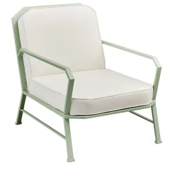 Officina Ciani Outdoor Armchairs<Forest Green and White Armchair by in Stainless Steel