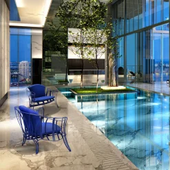 Sergio Villa Outdoor Armchairs<Garden Blue Armchair by Carlo Rampazzi