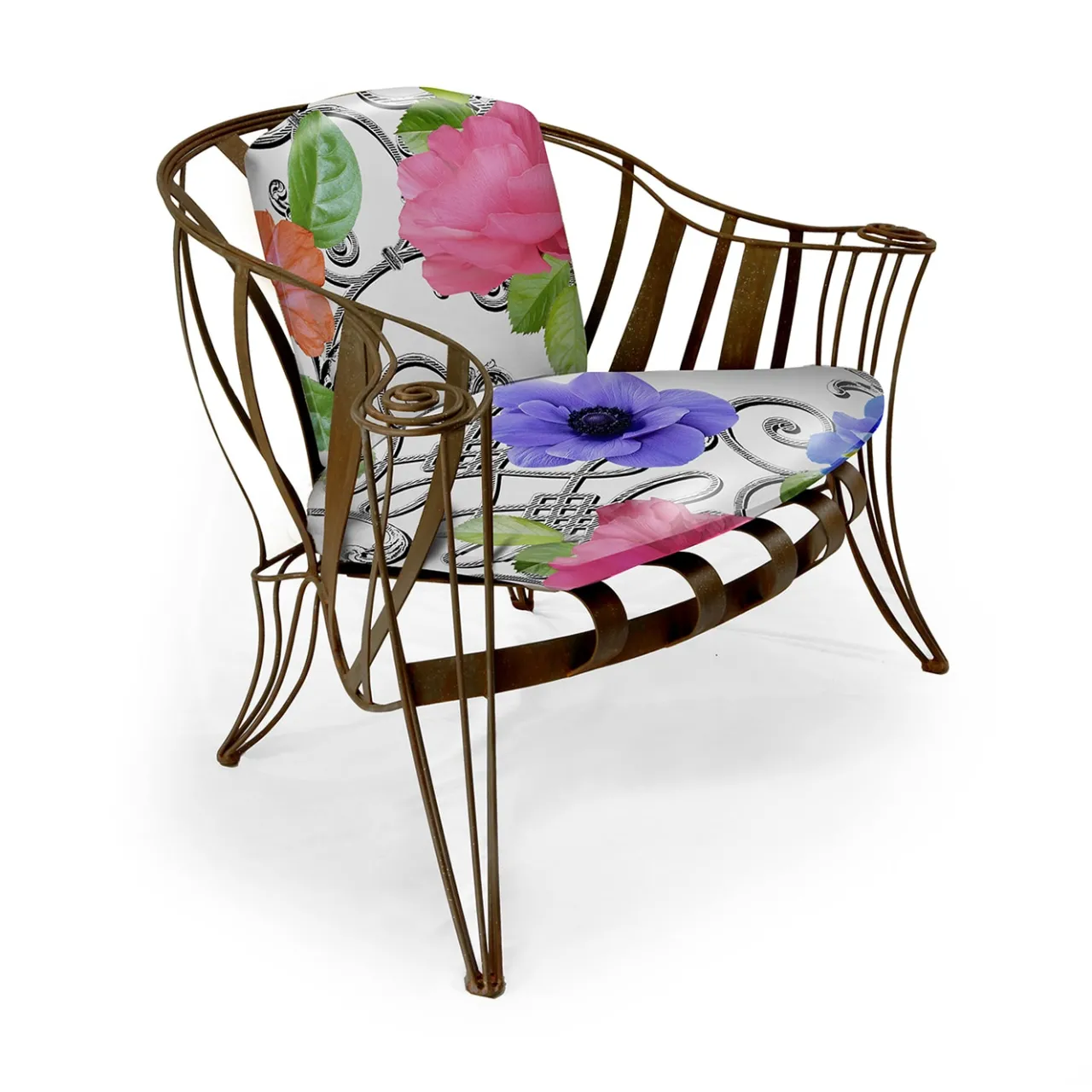 Sergio Villa Outdoor Armchairs<Garden White Flower Armchair by Carlo Rampazzi